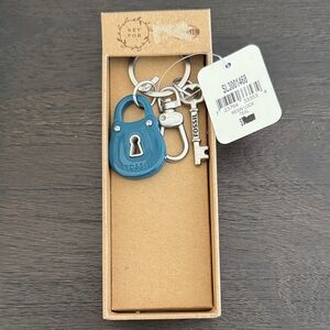 Fossil Teal and Silver Key Fob Set